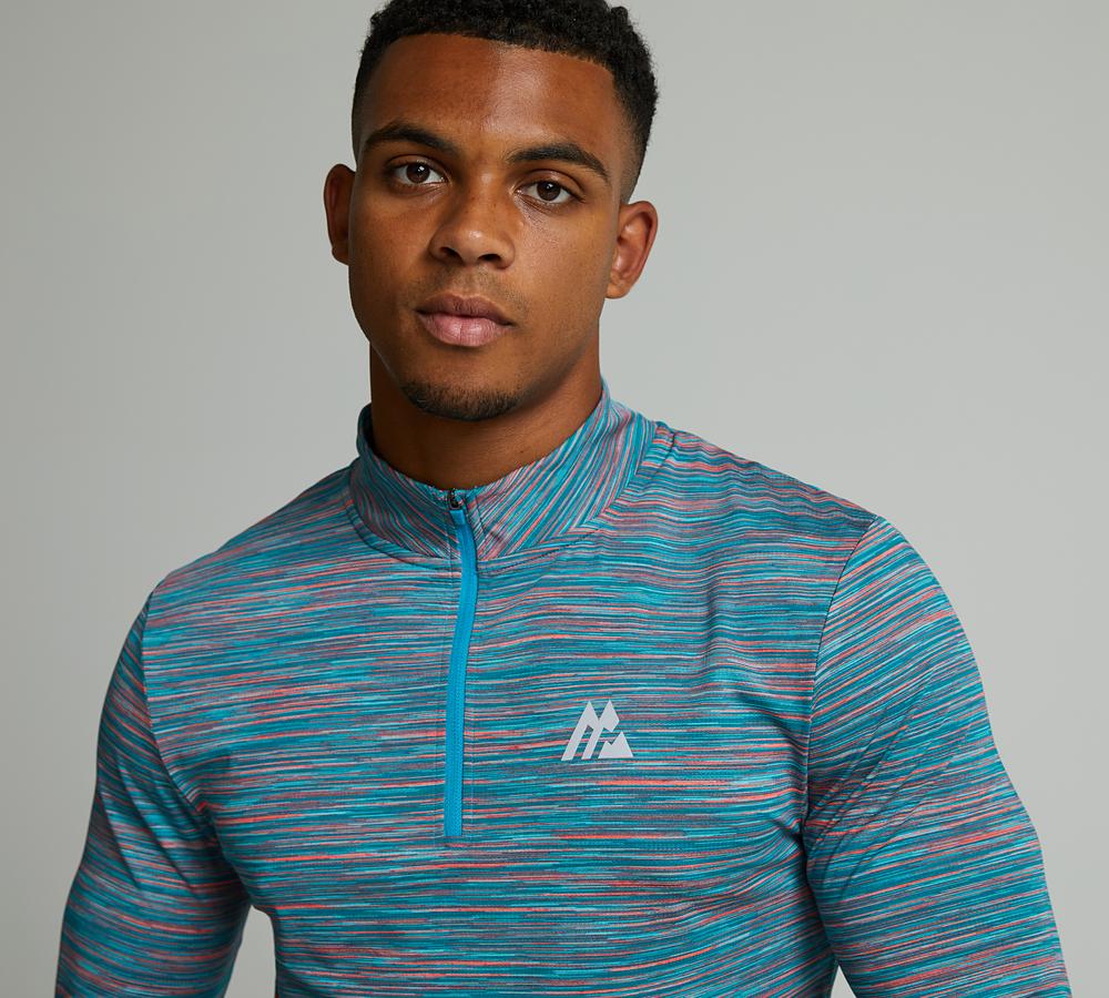 Montirex Trail 2.0 Quarter Zip T-Shirt | Plume / Pacific / Crimson
