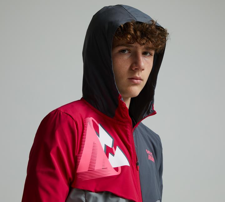 Montirex Junior MTX Run Jacket | Platinum Grey / Pomegranate