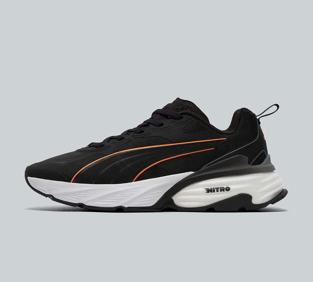 Puma Fade NITRO V2 Running Trainer Black White Orange - Main Image