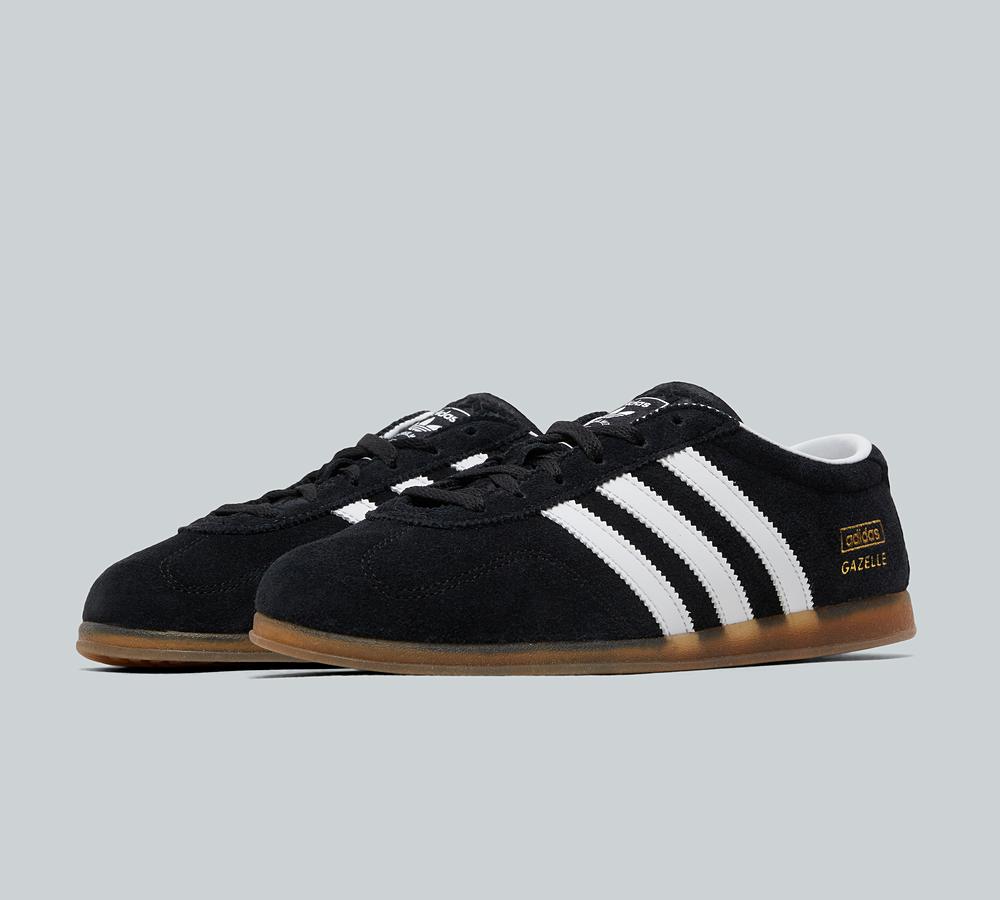 adidas gazelle silver green womens Adidas Originals "Gazelle LO PRO" Sneakers Black - Women