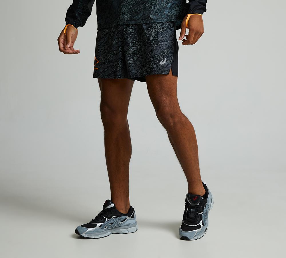 ウェア fuji Asics Fujitrail All Over Print 5 Inch Short | Performance Black