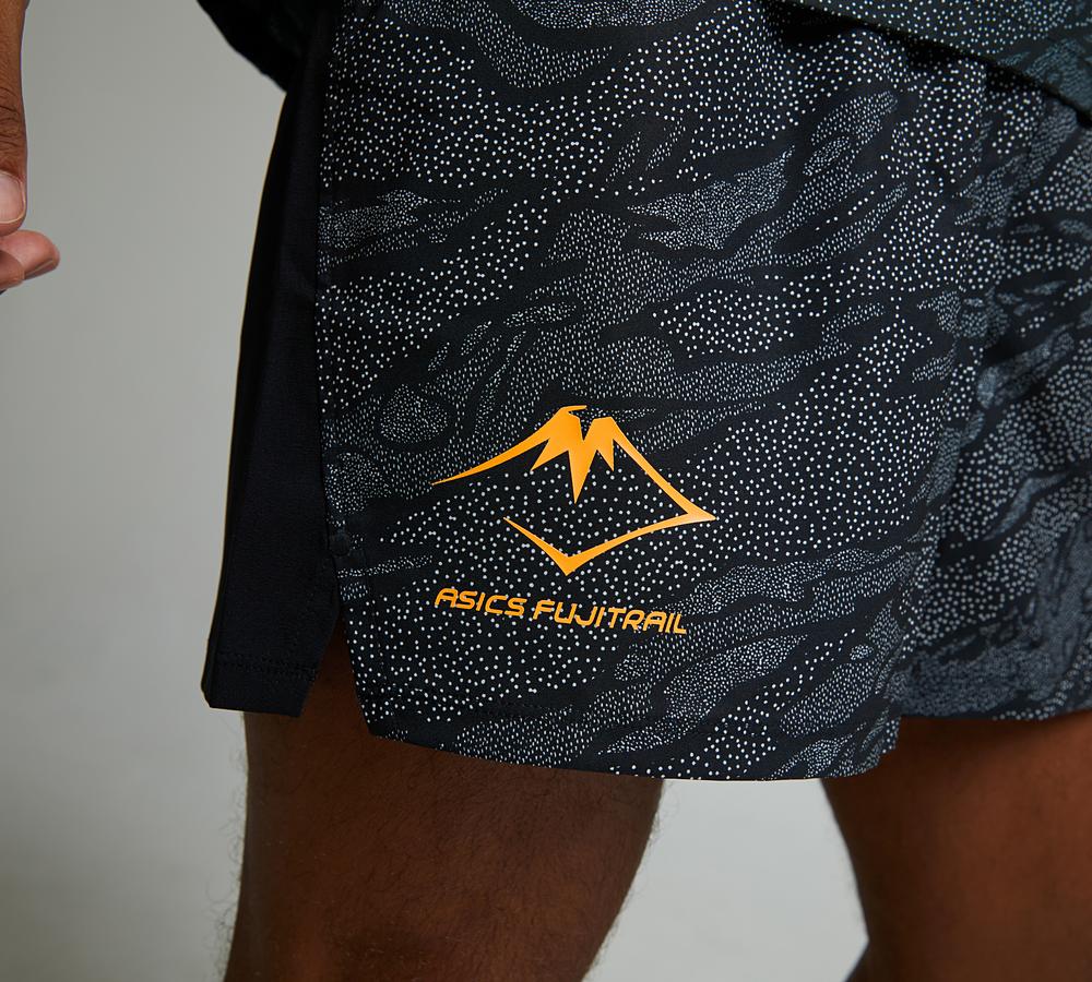 キョウスケ Asics Fujitrail All Over Print 5 Inch Short | Performance Black