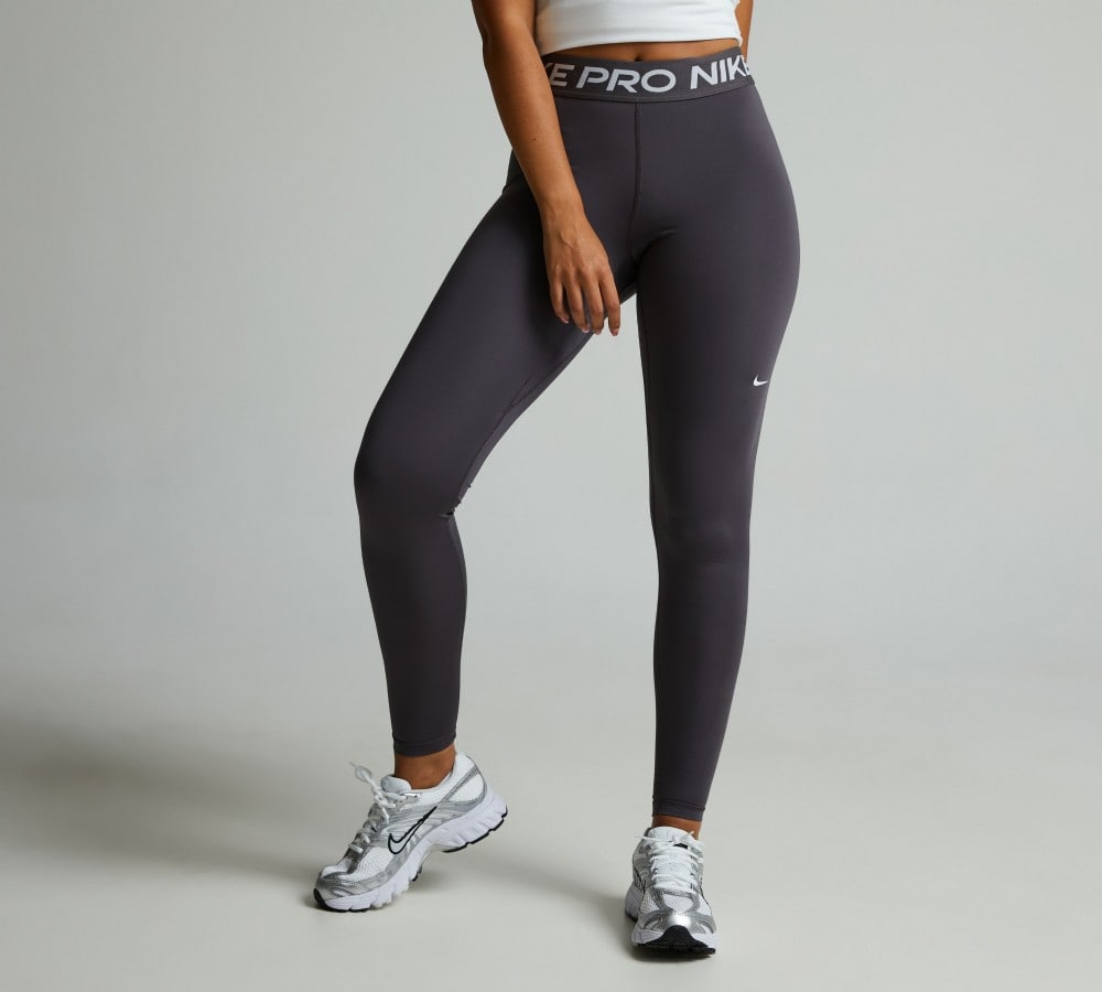 Nike Womens Pro Mid-Rise Legging Grey, Women's size: XS, FootAsylum