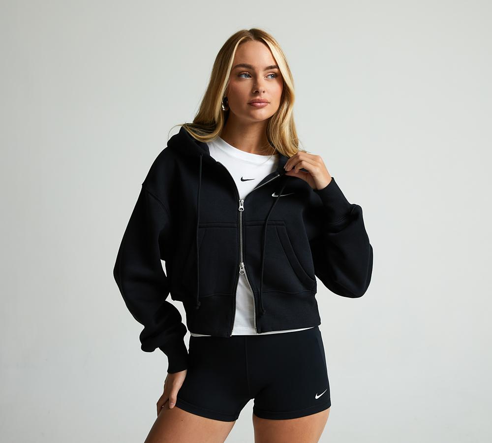 cropped black nike hoodie