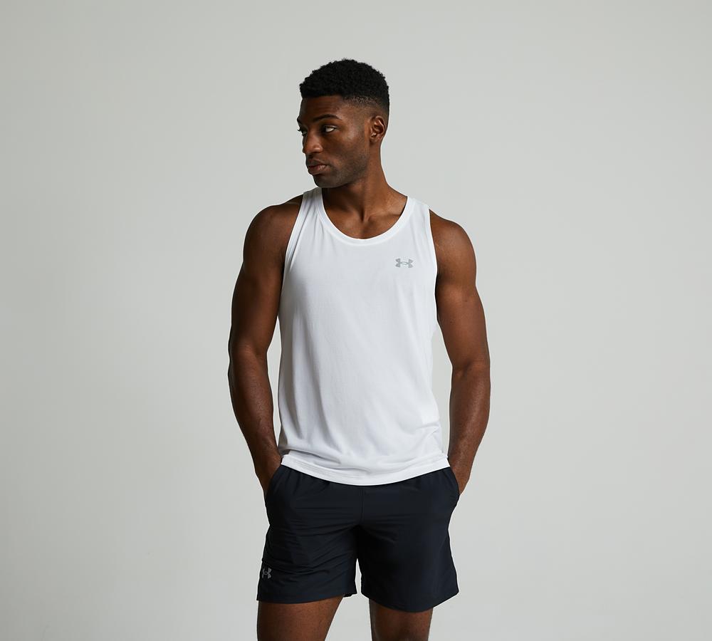 Under Armour Launch Singlet White, Men's size: M, FootAsylum