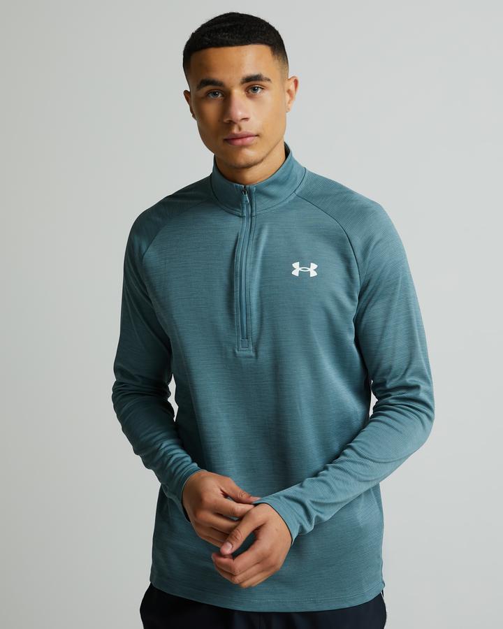 Under Armour UA Tech Textured Half Zip Top | Jasper Blue (Green