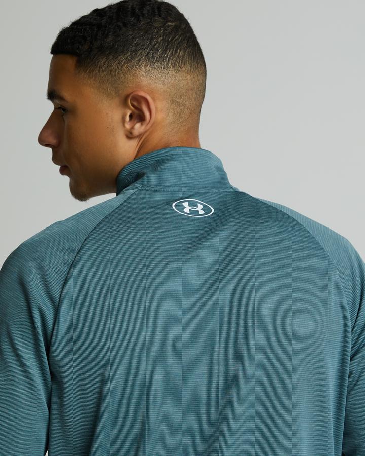 Under Armour UA Tech Textured Half Zip Top | Jasper Blue (Green