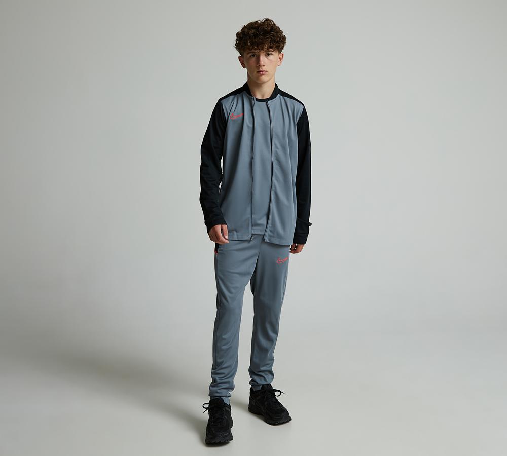 Nike Junior Academy Tracksuit Cool Grey Black Bright Crimson