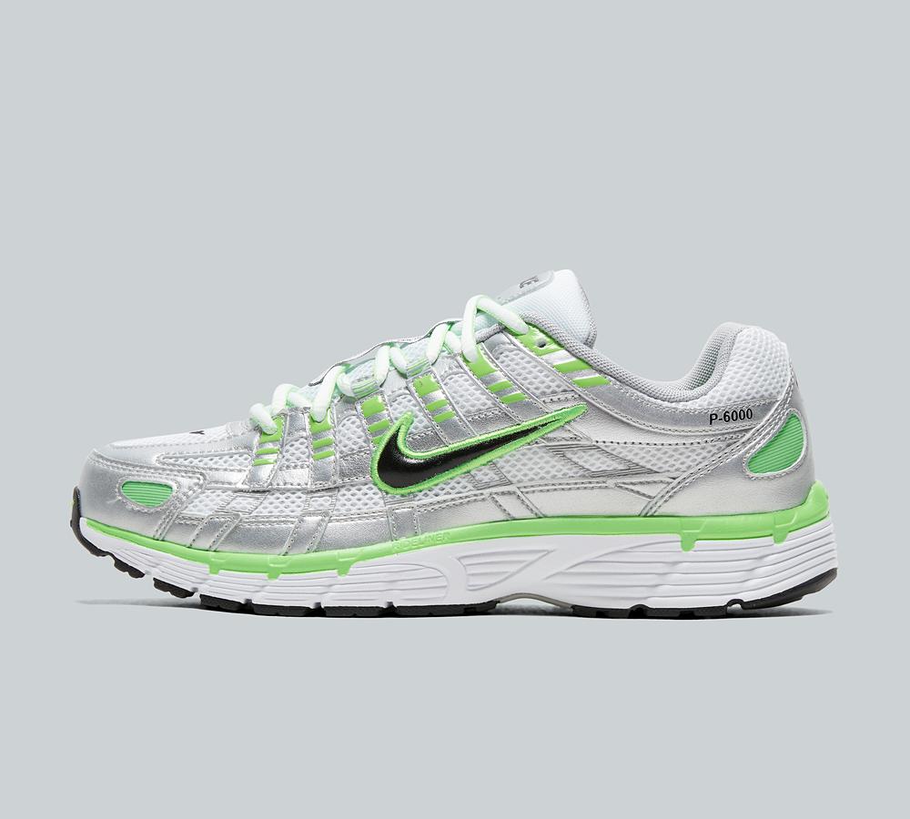 Nike P-6000 Trainer | White / Metallic Silver / Green Strike