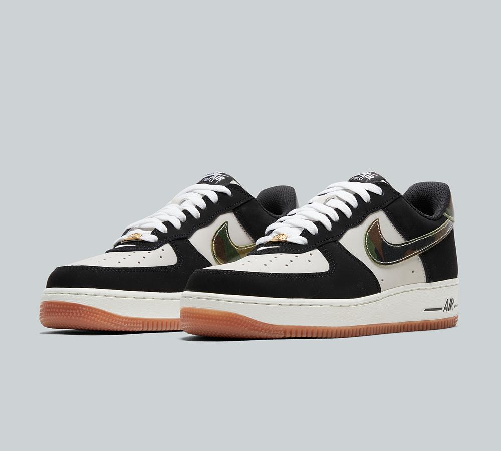 nike air force 1 low white ripstop camo black gum
