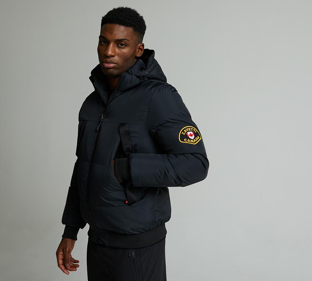 Zavetti Canada Benetto Puffer Bomber Jacket Black, Men's size: XS, FootAsylum