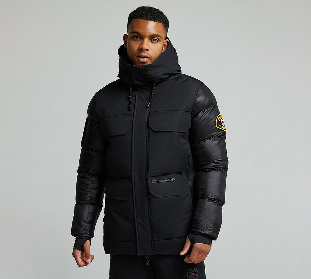 Zavetti Canada Mantio Puffer Parka Jacket Black, Men's size: M, FootAsylum