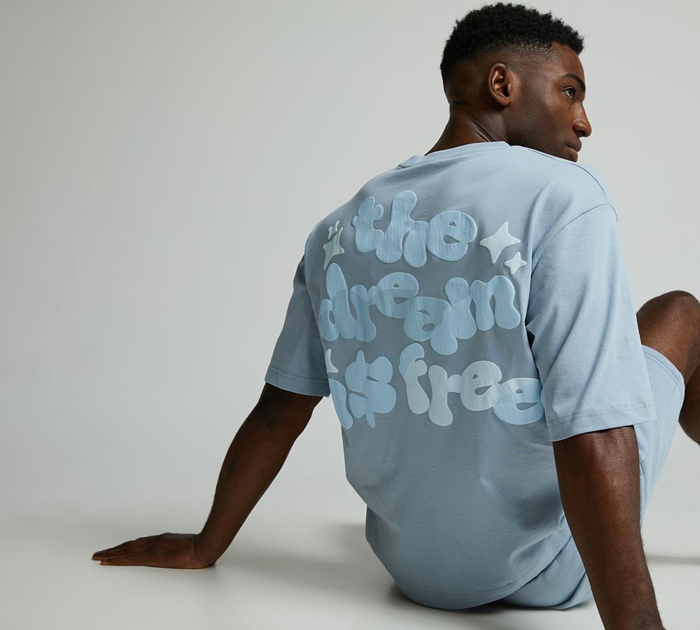 Lorenzo Camo Cloud T-Shirt Blue Fog Footasylum