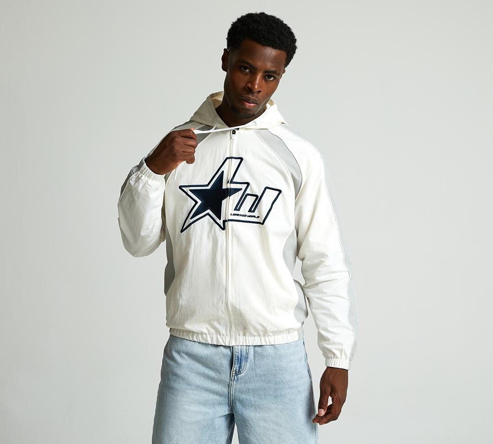 Lorenzo LW Star Windbreaker | White / Grey | Footasylum