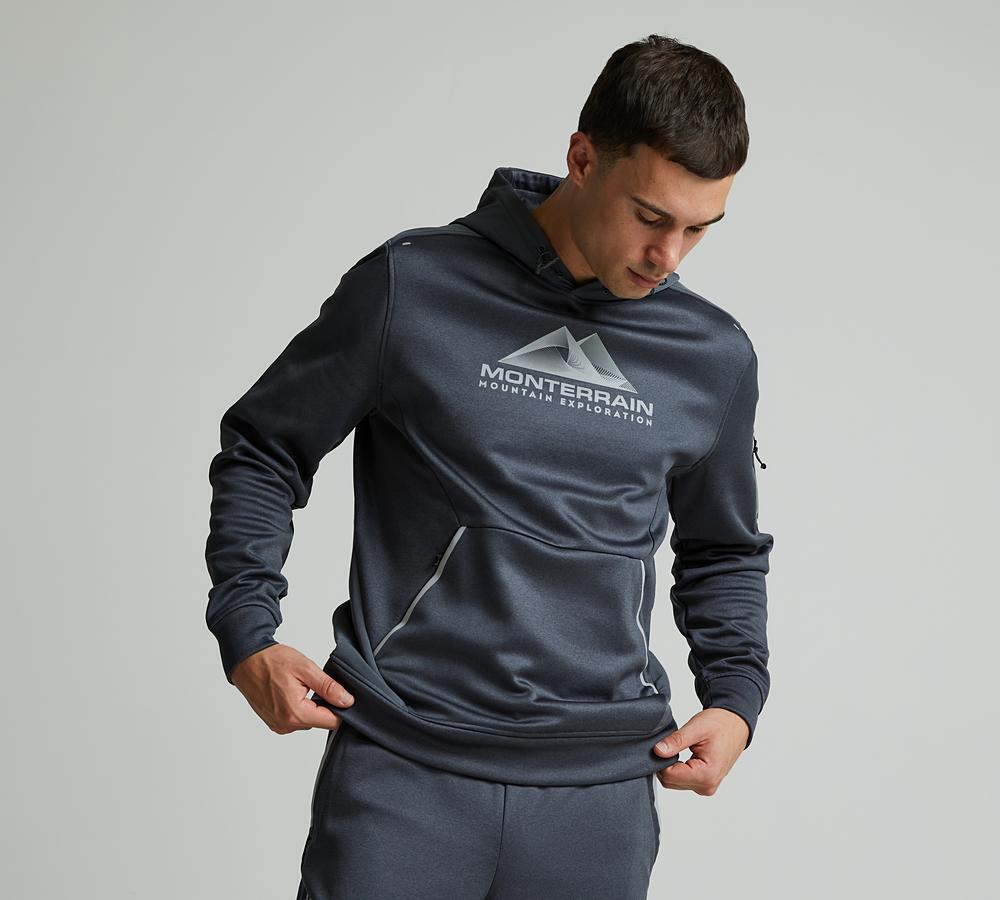 Monterrain Speed 2.0 Poly Fleece Overhead Hoodie Grey, Men's size: M, FootAsylum