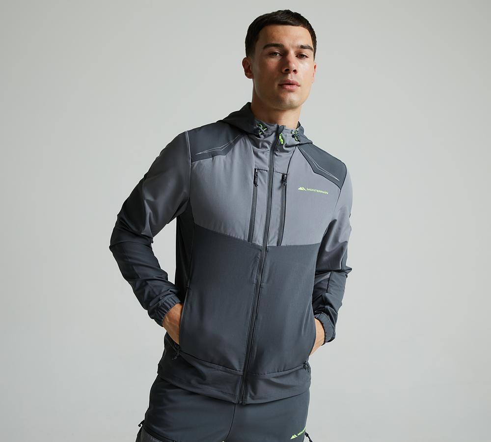 Monterrain Orbit Woven Running Hoodie - Grey