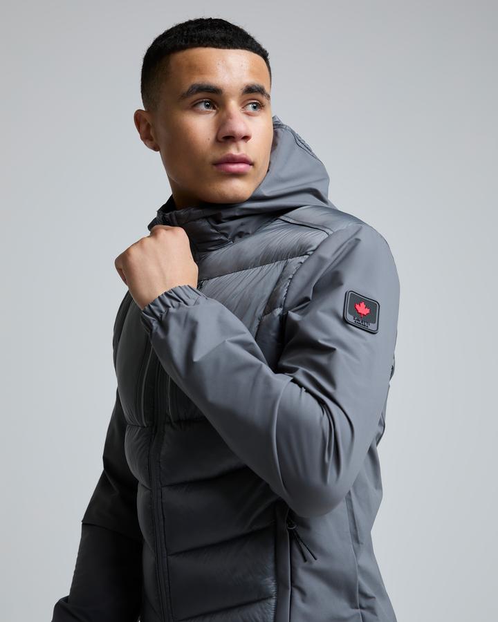 Zavetti Canada Arosio Hybrid Full Zip Hoodie Grey, Men's size: M, FootAsylum