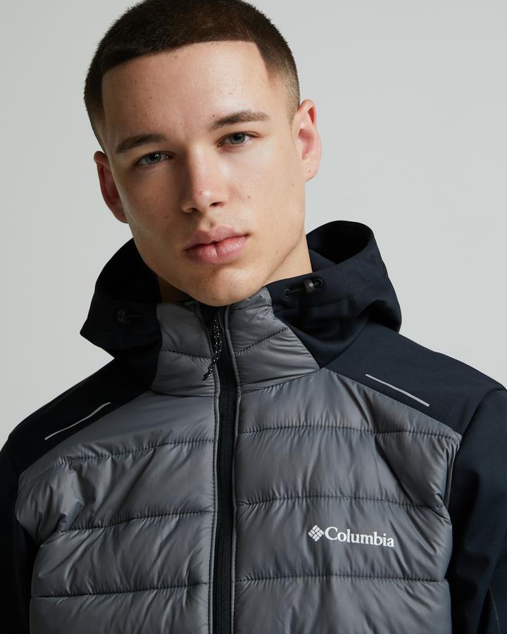 Columbia Tech Hooded Hybrid Jacket | Black / City Grey | Footasylum