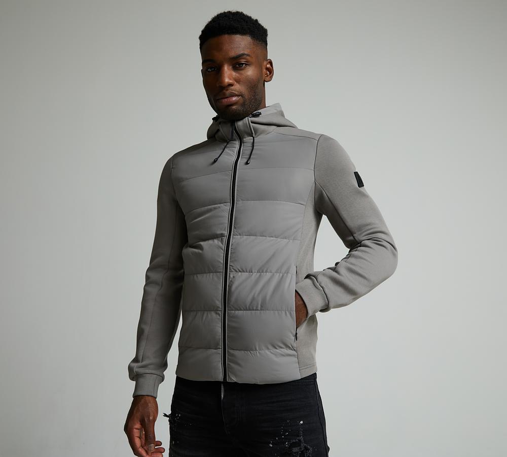 Alessandro Zavetti Collovati Hodded Hybrid Jacket | Brushed Nickel