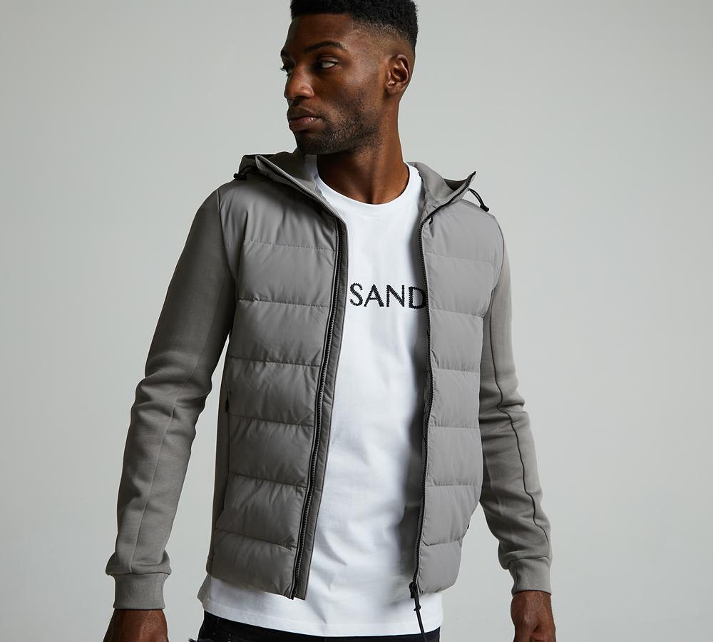Alessandro Zavetti Collovati Hodded Hybrid Jacket | Brushed Nickel