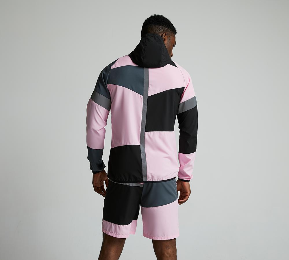 Griid Panel Jacket | Black / Onyx / Pink Foam | Footasylum