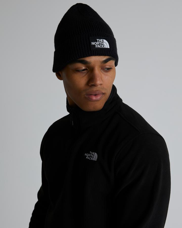 The North Face Logo Box Cuffed Beanie Hat | TNF Black | Footasylum