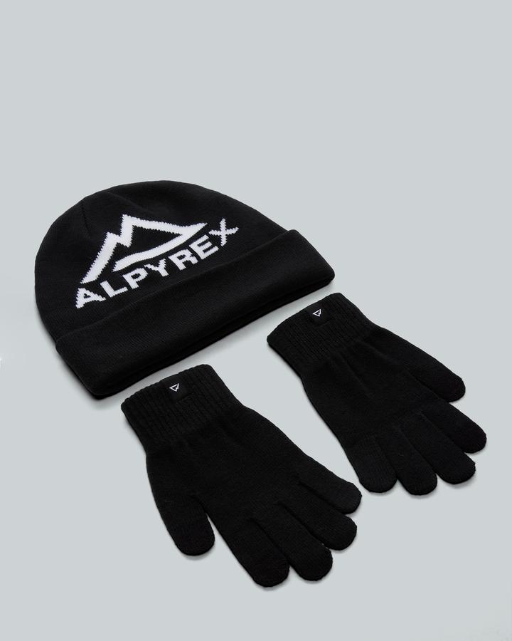 Alpyrex Element Beanie & Glove Set Black, Men's size: L/XL, FootAsylum