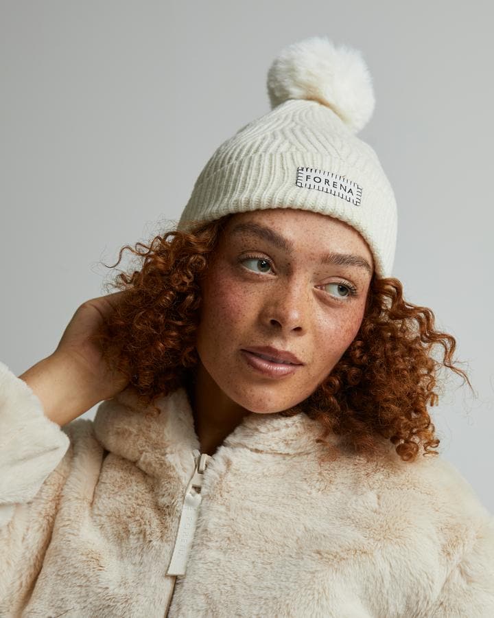 Forena Womens Alina Cable Knitted Beanie Hat | Pristine | Footasylum