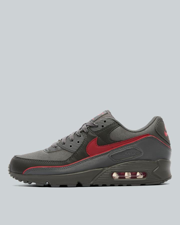 grey and red air max 90