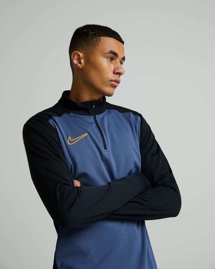 nike football academy quarter zip drill top in blue