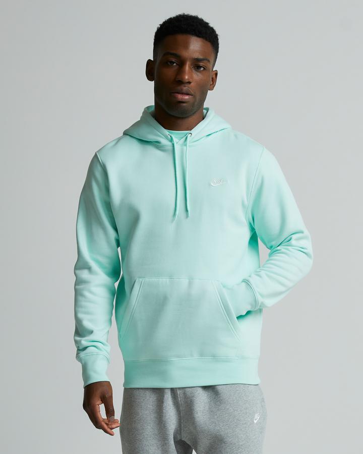 nike mini metallic swoosh oversized pastel green hoodie