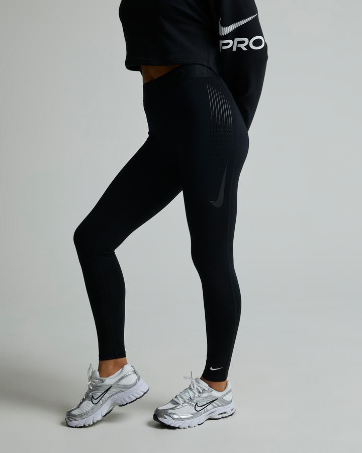 Nike Womens Pro 365 Mid Rise Graphic Legging Black, Women's size: XS, FootAsylum
