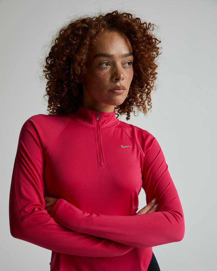 Nike Womens Tempo Dri-FIT Half Zip Top | Rush Pink / Reflective