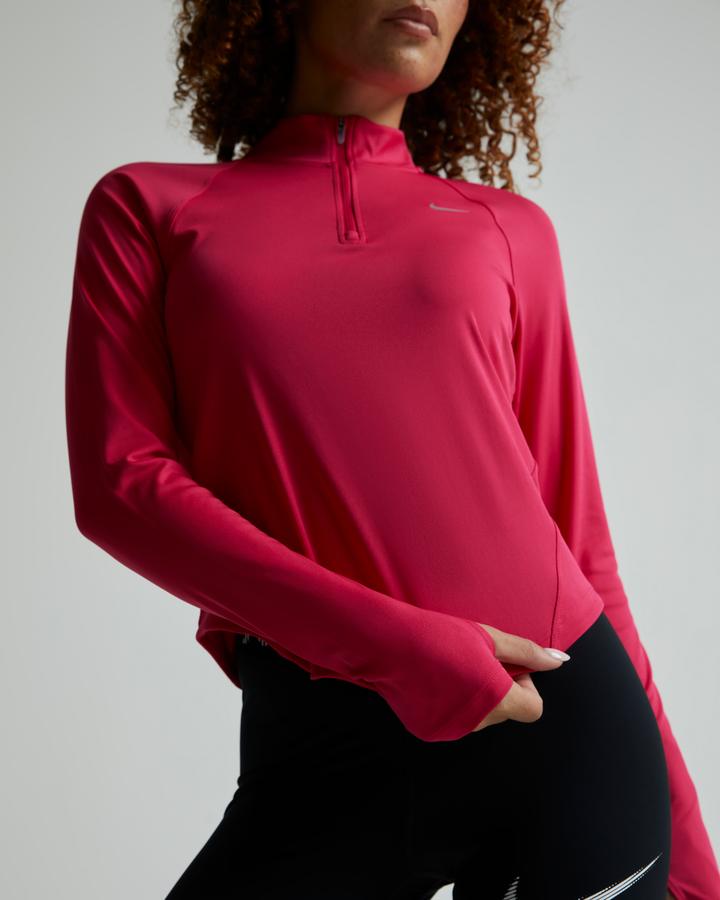 Nike Womens Tempo Dri-FIT Half Zip Top | Rush Pink / Reflective