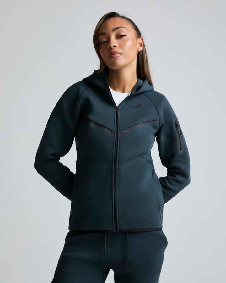 Nike Womens Tech Fleece Windrunner Full Zip Hoodie Green, Women's size: S, FootAsylum
