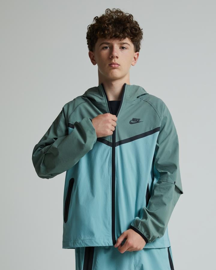 Nike Junior Tech Woven Windrunner Full Zip Hoodie Blue, Kids size: XL/B, FootAsylum