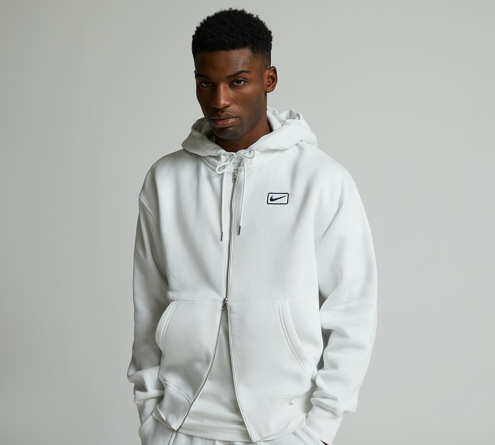 white nike hoodie mens with zip