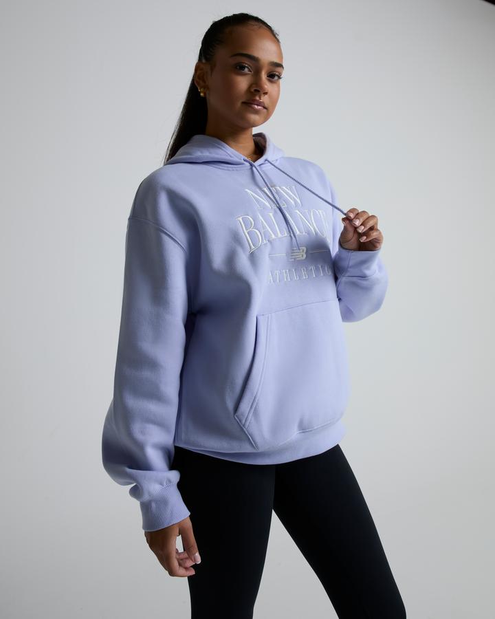 New Balance Womens Trackside Fleece Hoodie Purple, Women's size: M, FootAsylum