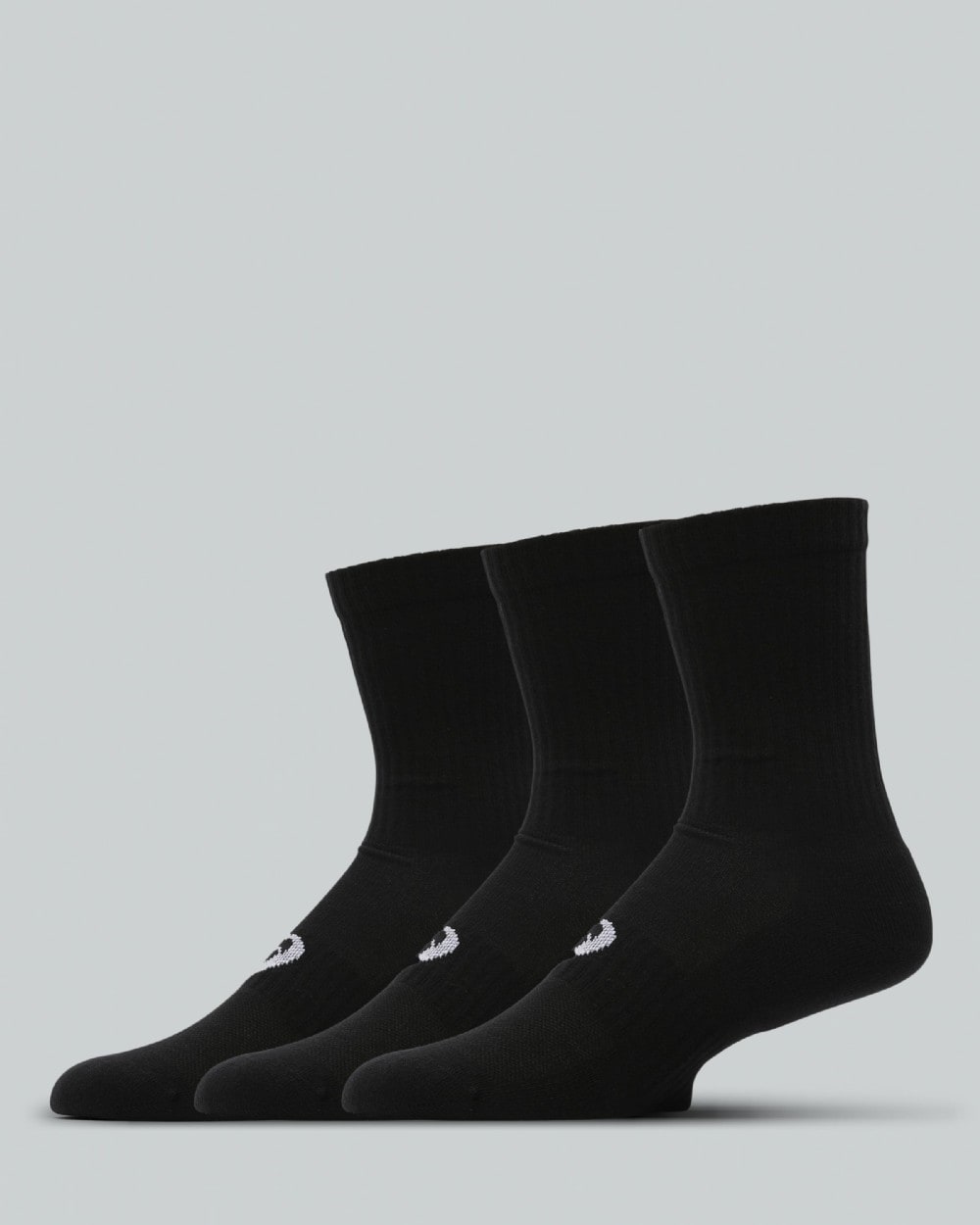 Asics 3 Pack Crew Sock Black, Men's size: M, FootAsylum