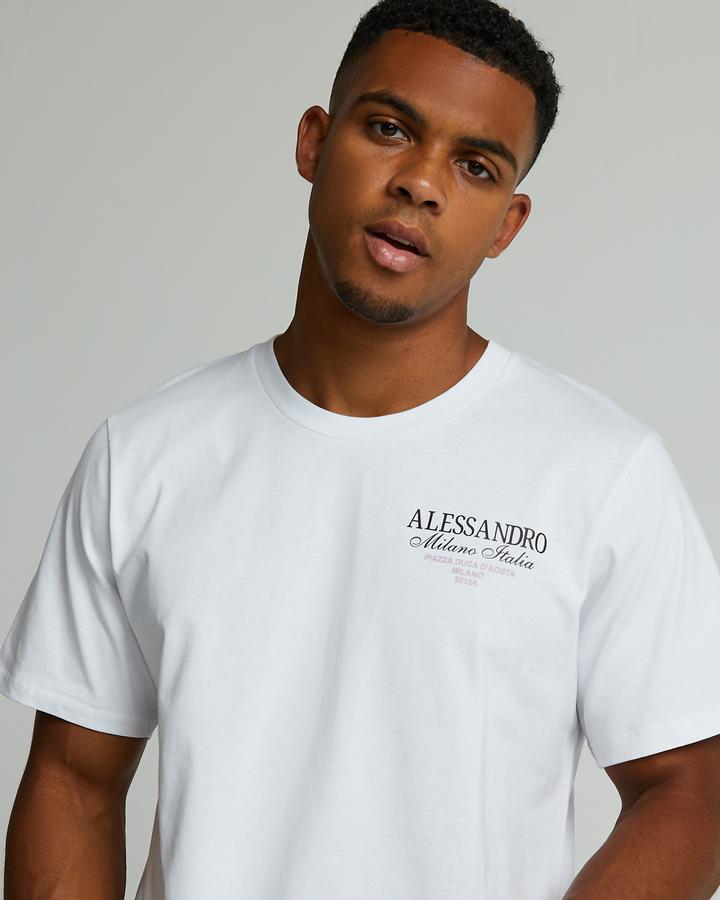Alessandro Zavetti Montanelli T-Shirt | White / Jet Black / Lilac