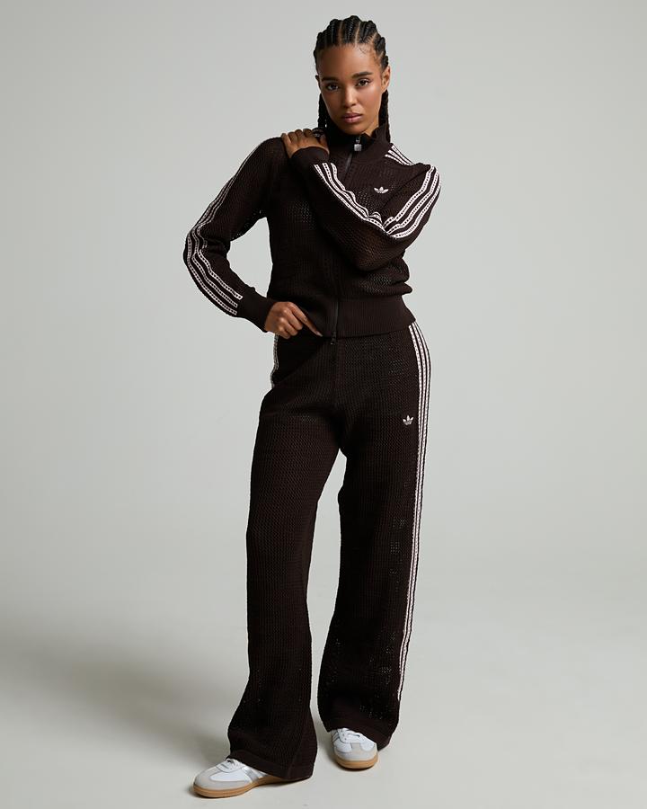 latte620　レディース　BLK S adidas Originals Womens Crochet Track Top | Aurora Coffee | Footasylum