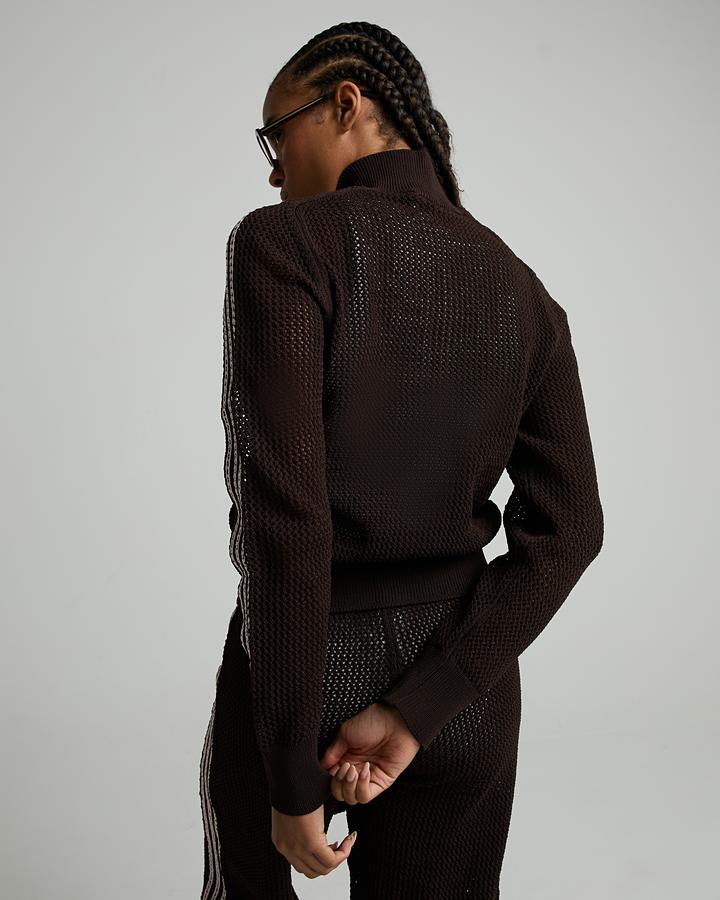 latte620　レディース　BLK S adidas Originals Womens Crochet Track Top | Aurora Coffee | Footasylum