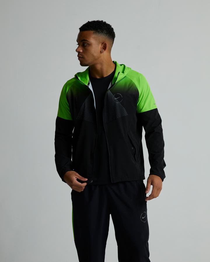 nike black and green tracksuit