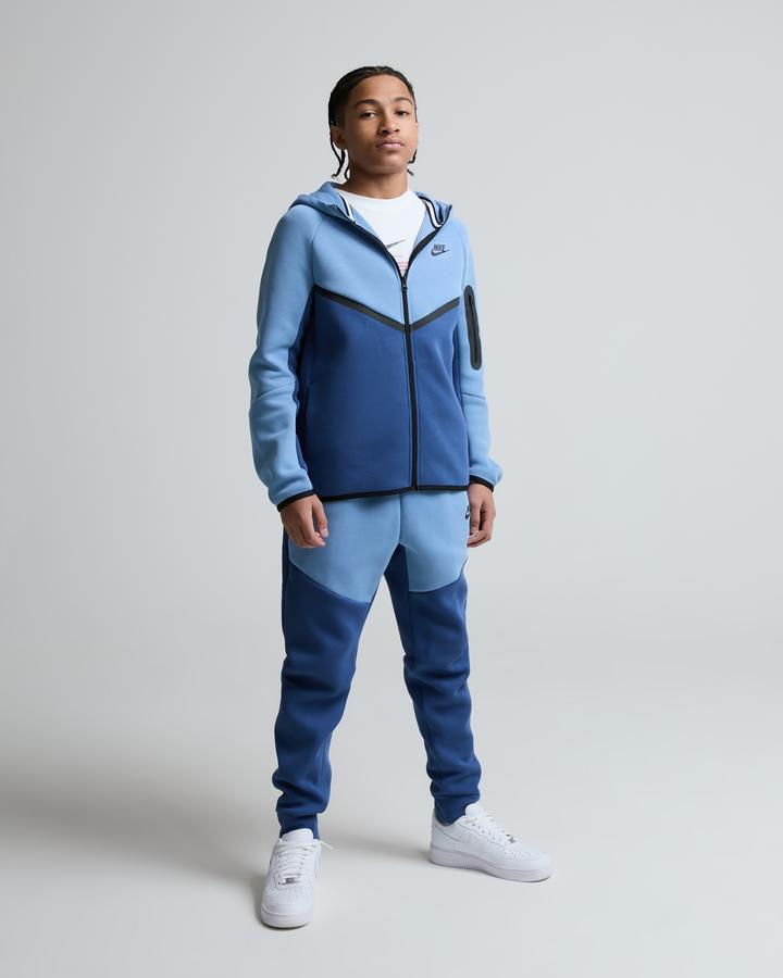 Nike Junior Tech Fleece Full Zip Hoodie Blue, Kids size: L/B, FootAsylum