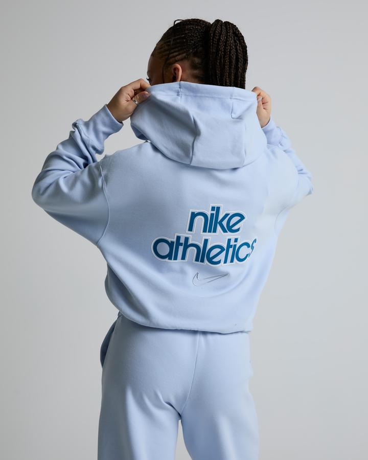 Nike Womens Gym Life Fleece Pullover Hoodie Blue, Women's size: M, FootAsylum