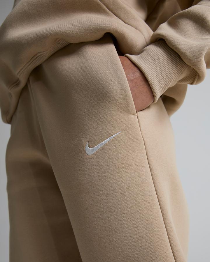 Nike Womens Phoenix Fleece Open Hem Pant | Linen / Sail | Footasylum