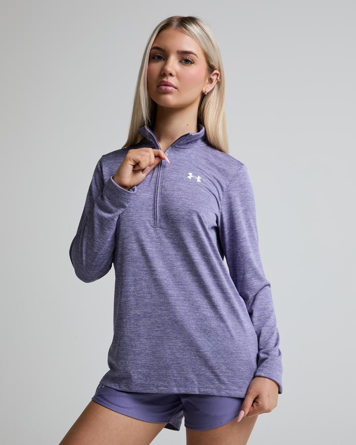 Under Armour Womens Tech Half Zip Top Purple, Women's size: S, FootAsylum