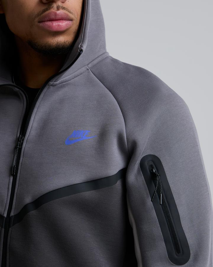 nike hoodie grey and blue