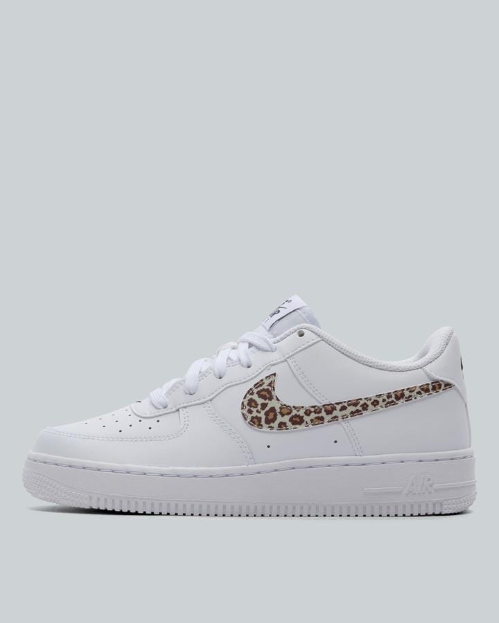 Nike Junior Air Force 1 Low Leopard Trainer White, Kids size: 3, FootAsylum