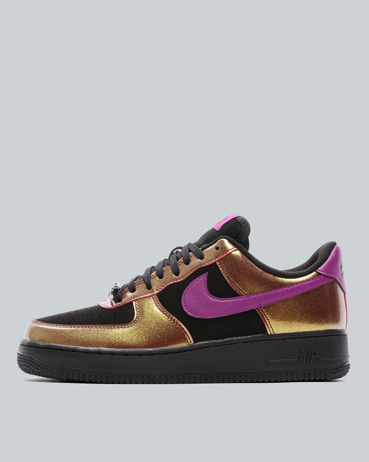 Nike Air Force 1 Low Lv8 Patent Trainer Gold, Men's size: 7.5, FootAsylum